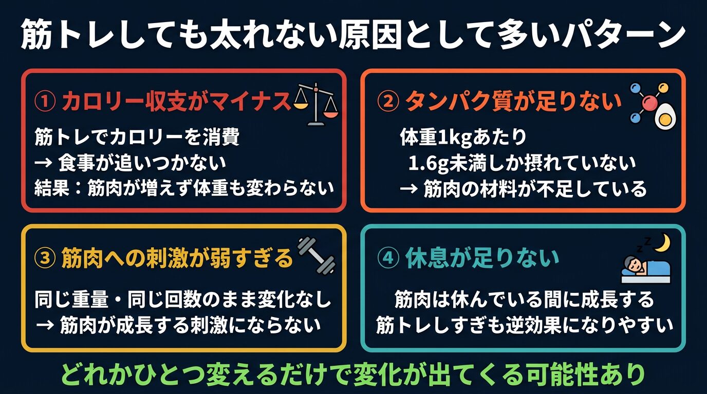 筋トレしても太れない原因として多いパターン