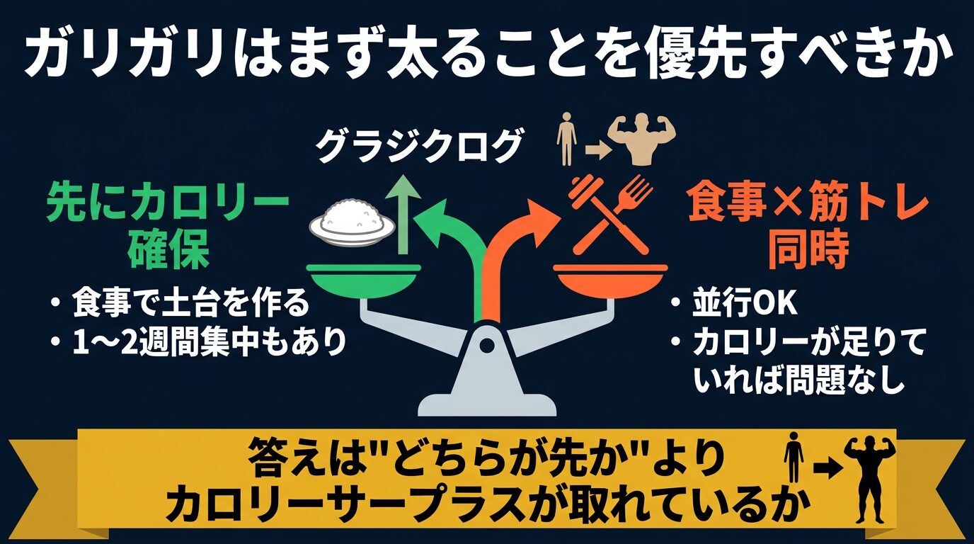 ガリガリはまず太ることを優先すべきか