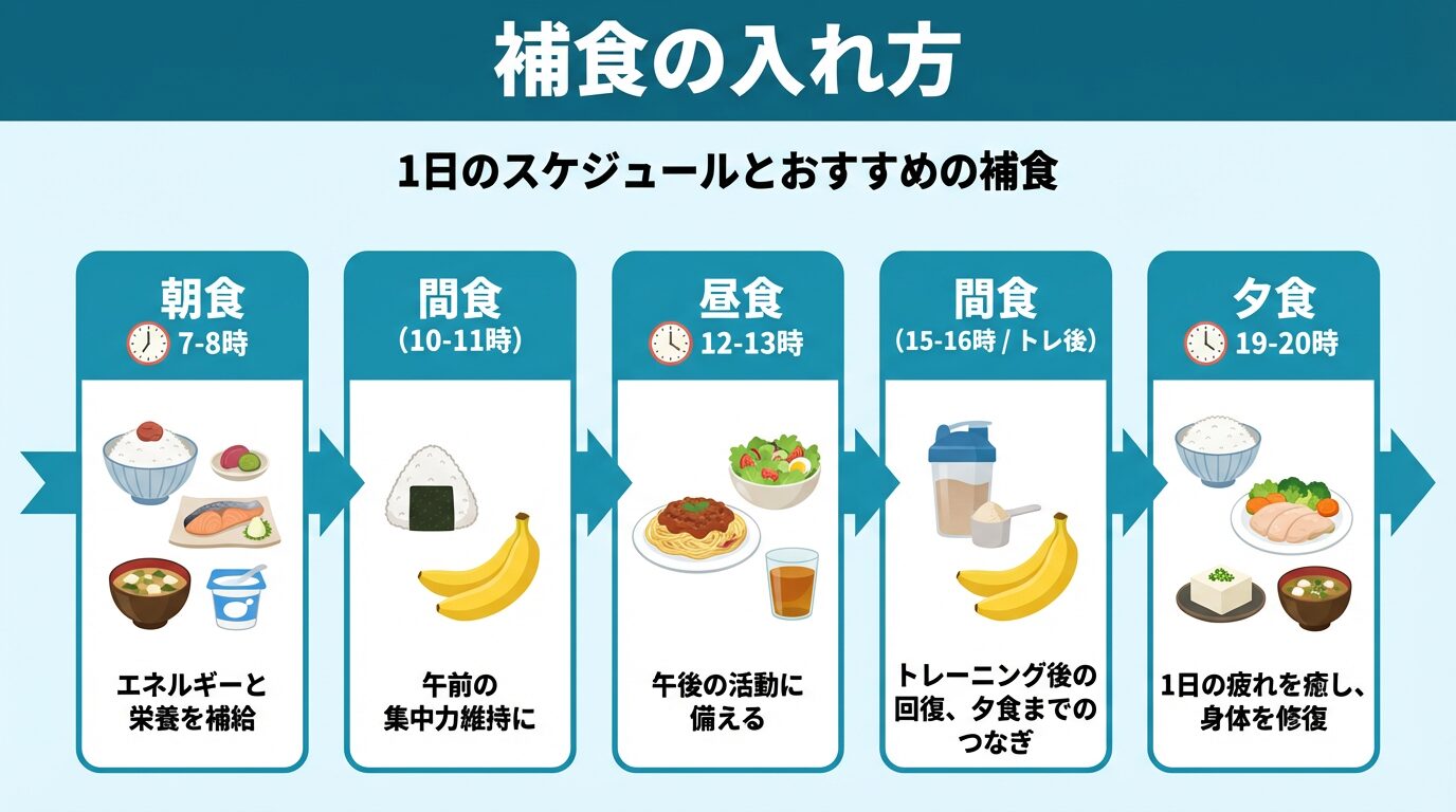 筋トレ増量の補食の入れ方