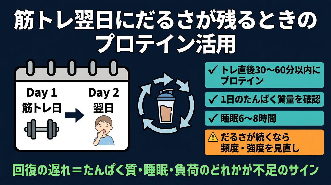 筋トレ翌日にだるさが残るときのプロテイン活用