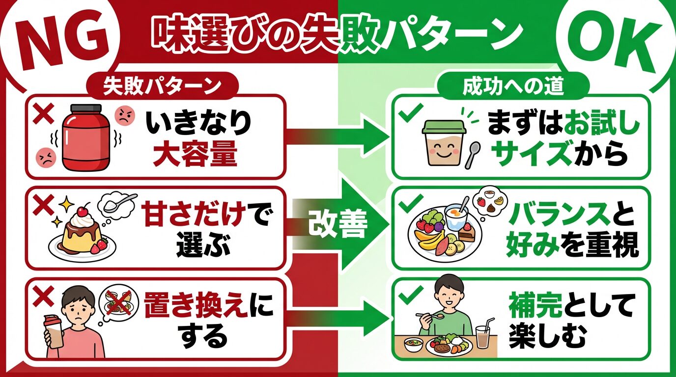 プロテイン味選びの失敗パターン