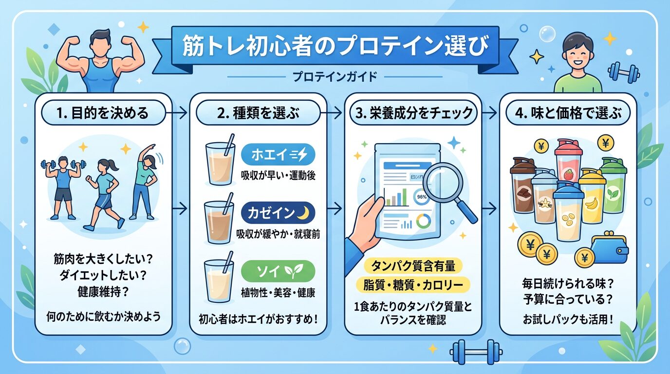 男性筋トレ初心者向けプロテイン選び