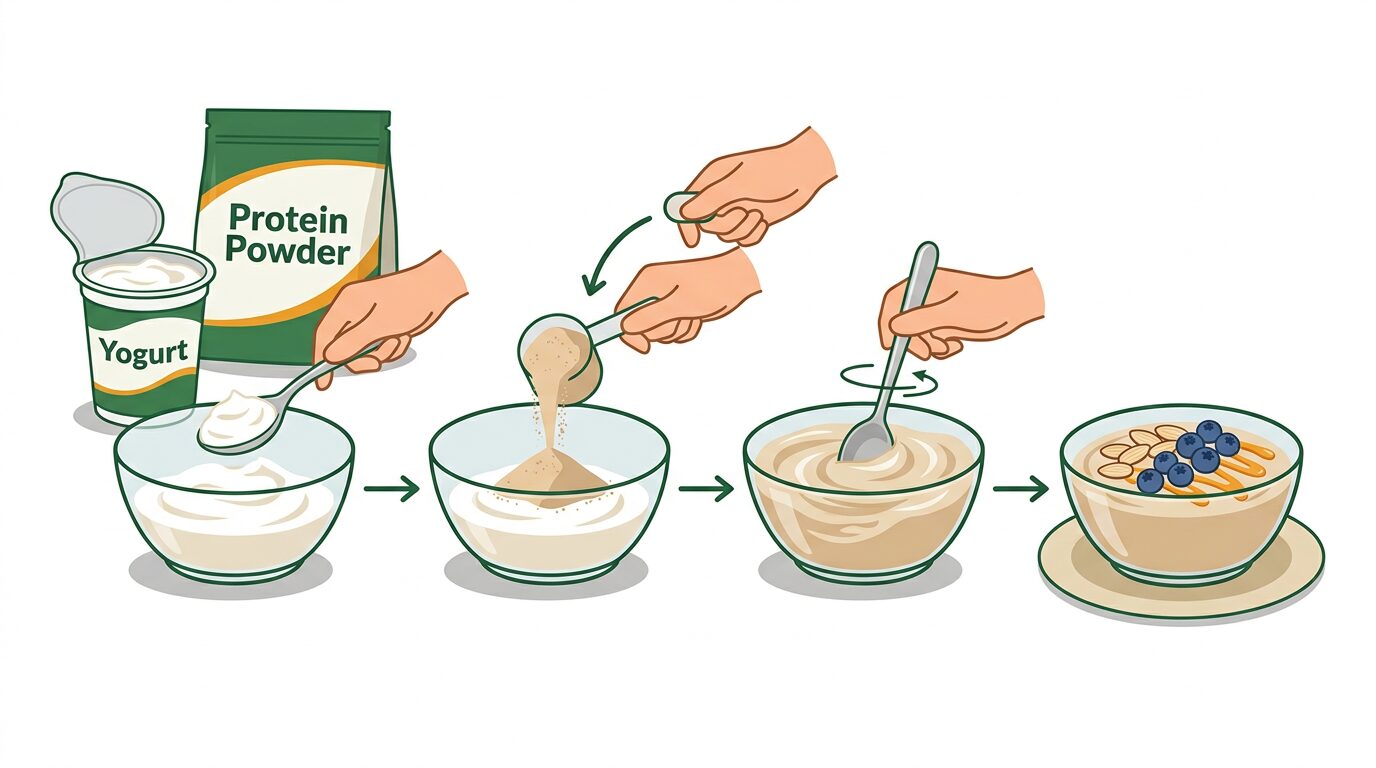 プロテインをヨーグルトに混ぜる方法と量の目安