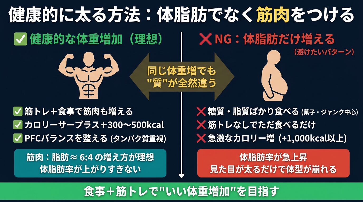 健康的に太る方法と体脂肪だけ増えるNG例の違い