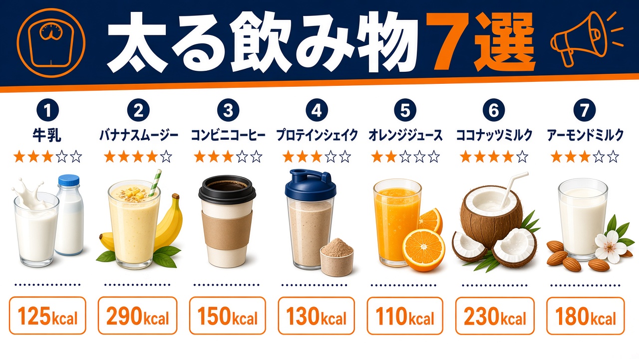 太りたい男性におすすめの太る飲み物7選とカロリーの目安