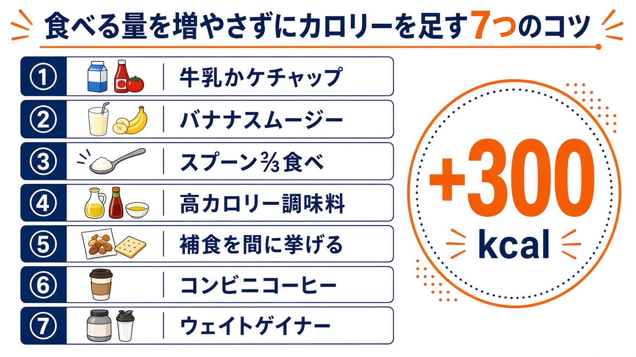 食べる量を増やさずにカロリーを足す7つのコツ